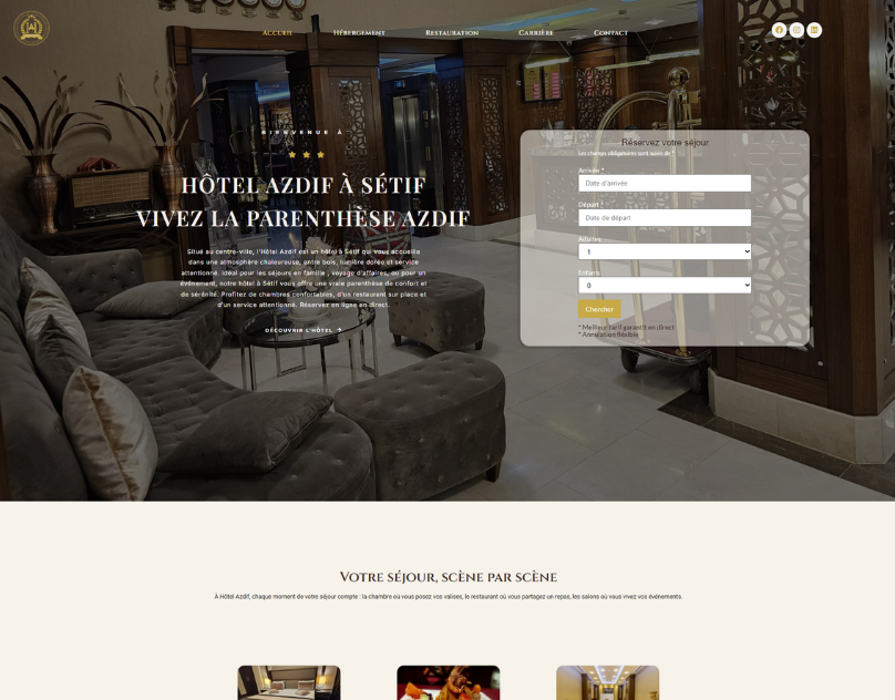 Refonte site internet premium hôtel réalisée par TASMIM